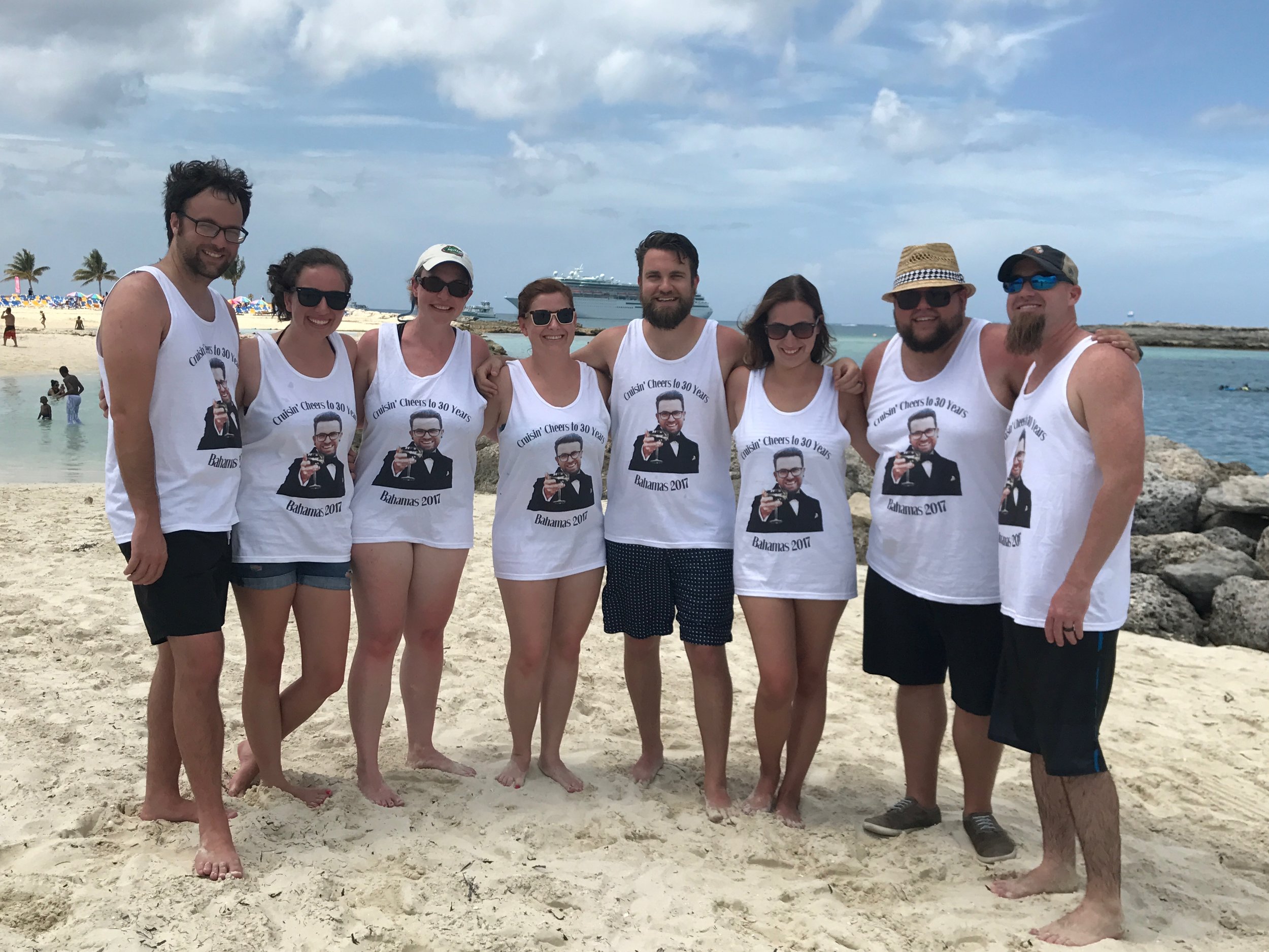  We went on our first cruise since our honeymoon, to the Bahamas, with a few friends to celebrate David Shepherd’s 30th birthday! 